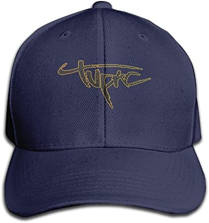 Guns Hats Tupac Shakur Logo Navy Flat Strapback Cap