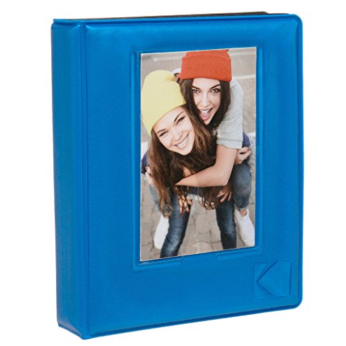 KODAK 2x3 Photo Album - 64-Pocket Mini Photo Album w/ Transparent Window Cover for 2"x3" ZINK Zero Ink Photo Paper - Perfect for KODAK Printomatic, Mini Shot & Mini 2 Instant Cameras - Blue