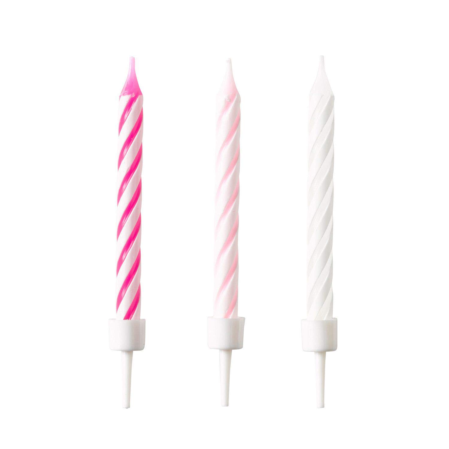 Amscan 11012292 10 Birthday Candles, 3 x Pink, 3 x Pink and 4 x White