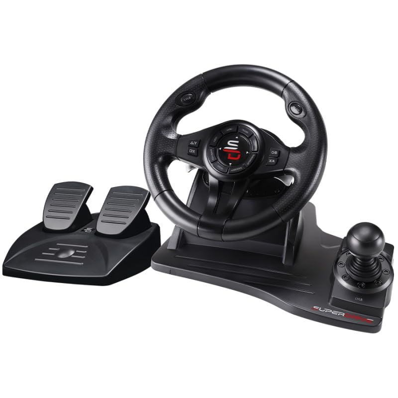 SUBSONIC Superdrive - GS550 steering wheel with pedals, paddles, shifter, vibration racing wheel for Switch 2, Switch, Xbox Serie X/S, PS4, Xbox One, PC