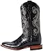 Ferrini Italia Mens Mustang Alligator Embroidered Square Toe Dress Boots Mid Calf - Brown
