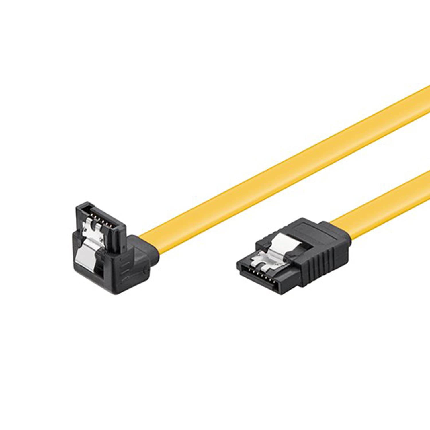 Goobay 93947 S-ATA data cable for HDD, SDD, 6 Gbits SATA L-type male to SATA L-type male 90 ° angled, 10cm