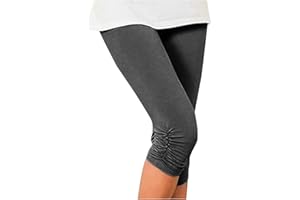 yelldesk Capri Leggings for Women High Waist Yoga Workout Gym Pants Summer Stretch Knee Length Leggings Athletic Capris