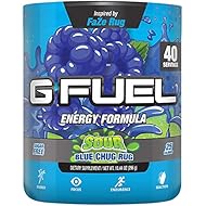 G Fuel Sour Blue Chug Rug Tub (40 Servings) Elite Energy and Endurance Formula Inspired by Faze Rug 10.44 oz.