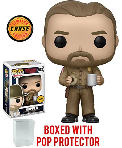 Stranger Things Hopper with Donut Pop! Vinyl Figure Chase Variant and (Bundled with Pop BOX PROTECTOR CASE)