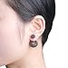 SheLian Vintage Front Back Womens Double Side Round Ball Stud Earrings(Antique Gold Tone)