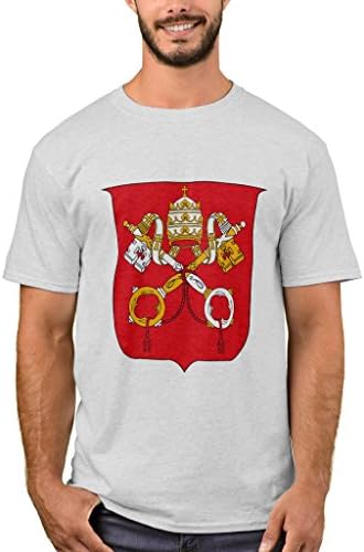 Zazzle Men's Basic T-Shirt, Vatican Coat of Arms T-Shirt, Ash XXL