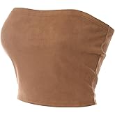 MixMatchy Women's Casual Strapless Print Tube Tops Strapless Sleeveless Bandeau Tops