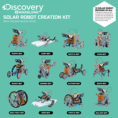 Discovery Kids MINDBLOWN Solar Robot 12in1 Kit, 190Piece STEM