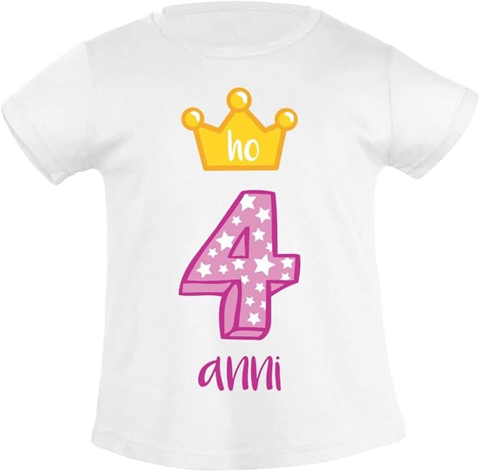 Buon Compleanno Ho 4 Anni Corona Da Principessa T Shirt Maglietta Bambina Amazon It Abbigliamento