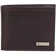 Tommy Hilfiger Men's Leather Fordham Bifold Wallet with Coin Pocket, Brown
