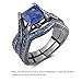 Caperci 2.0ct Princess Cut Created Blue Sapphire Engagement Ring 14k Black Gold Plating Sterling Silver 925 Ring