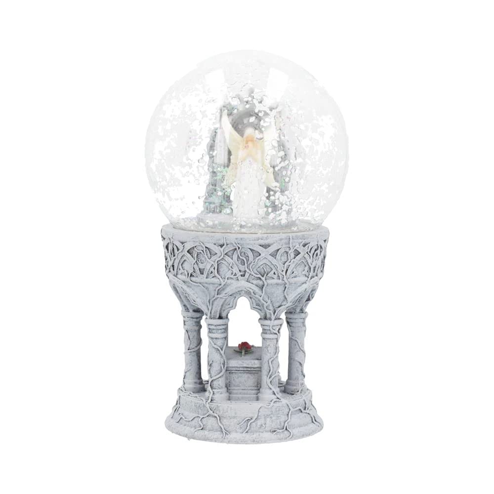 Nemesis Now Love Remains Snowglobe Anne Stokes 18.5cm, Resin, Glass, Water, Ivory