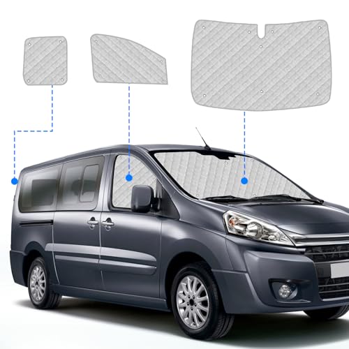Car Interior Sun Visor Compatible with Citroen Jumpy/Dispatch Peugeot Expert Scudo 2006-2016, 5 Pieces Internal Car Sun Visor Cover