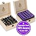 Essential Oil Box Organizer (Holds 25) - Stores Roller Ball Bottles & Other Oils Up To 15mL. Best Starter Wood Storage Case. Thick Foam Insert Secures Oils During Transit. Free EO Labels
