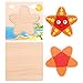 Sumnacon Jigsaw Puzzles Toys For Toddlers, 3D Wooden Fancy Education Learning Intelligence Toys Grown Up Puzzles For Kids Children, 3 Pack Animals of Tortoise,Owl,Starfish