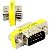 Buyee 2x 15 Pin VGA SVGA Gender Changer Adaptor Connector M/M Male to Male Monitor TFT