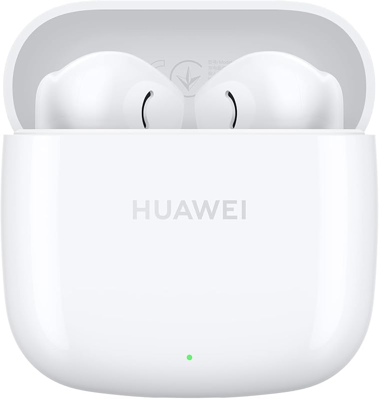 Huawei freebuds se 2 - fones de ouvido com 40 horas de bateria, compactos e confortáveis, proteção ip54 contra poeira e respingos, bluetooth 5.3, som estável, ios e android, cerâmica branca