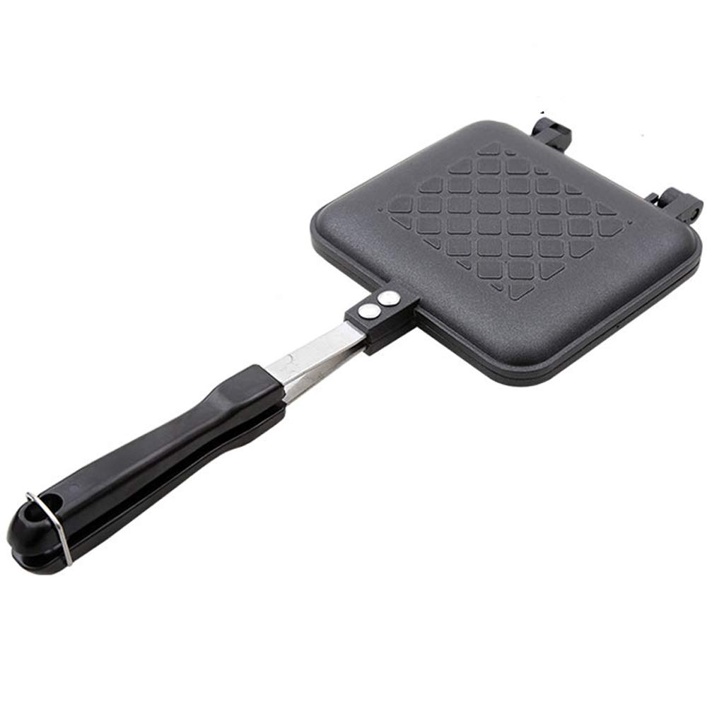 TAMUME Stovetop Bread Baker Toaster Sandwich Iron Maker Non-Stick Coating for Breakfast Set Stovetop Toaster Size for 2 Piece of Toast on Camp Pie Iron (Sandwich Toaster)