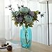 Leagel Fake Flowers Vintage Artificial Peony Silk Flowers Bouquet Wedding Home Decoration, Pack of 1 (Spring Blue)