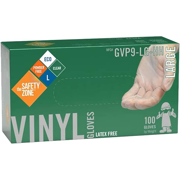 Safety Zone GVP9-MD-HH Economy Disposable Glove, Powder Free, M