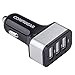 Configear Car Charger, 3 Port 7.2A Full Speed Rapid Charging Powerful Smart USB Car Charger Adapter for Samsung