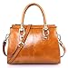 Yafeige Womens/Lady's Handbag Vintage Luxury Wax Genuine Leather Tote Shoulder Bag Satchel Purse (Brown)