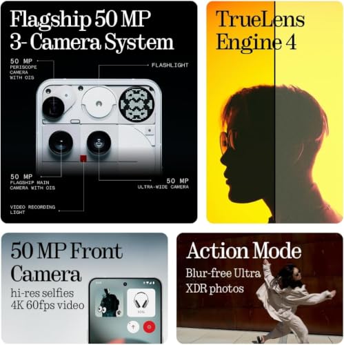Phone (3) – Handy mit 50 MP Triple-Kamera, 24h Silizium-Kohlenstoff Akku, 6,67" 120Hz AMOLED Display, Glyph Matrix,16GB + 512GB – Schwarz