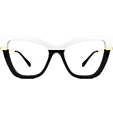 Zeelool Cat Eye Glasses Frame for Women, Vintage Eyeglasses Frame Eyewear with Non-prescription Clear Lens Steey ZWA365460