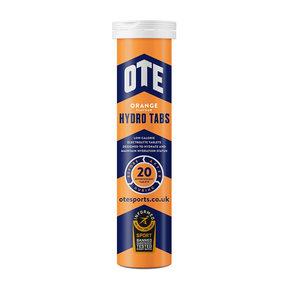 OTE Hydration – Electrolyte Salt Supplement for Runners & Cyclists – Rehydration for Cycling, Running & Endurance Sport – Tube of 20 (Orange, Single Tube)