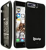 iPhone 7 Plus Battery Charging Case, Bastex Slim Fit Black Hard Plastic Rechargeable High Capacity Battery Charger, 7500mAh, Durable Rugged Protective Case Cover for Apple iPhone 7 Plus