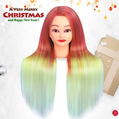 Mannequin Head with Hair, Mcwdoit 28" Hair Mannequin Manikin Head Hair Practice Cosmetology Hair Doll Head Styling Hairdressing Training Braiding Heads with Clamp Holder and Tools - Thumbnail 4