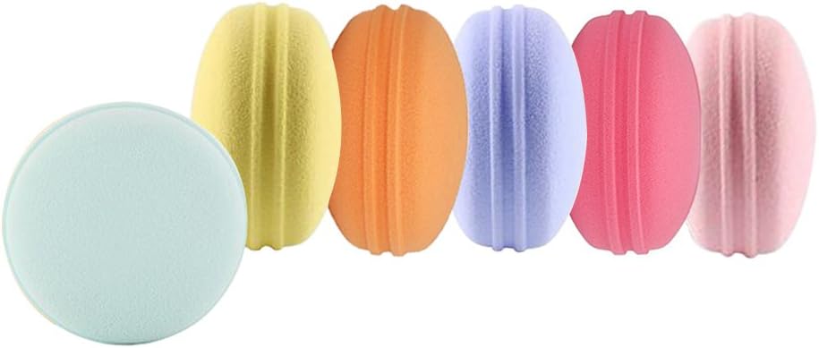 WasonD Beauty Sponge 6pcs/Set Macarons Foam Cosmetics Makeup Blender - for Liquid Foundation, Concealer, Cream, Powder, Blush, Flawless Coverage