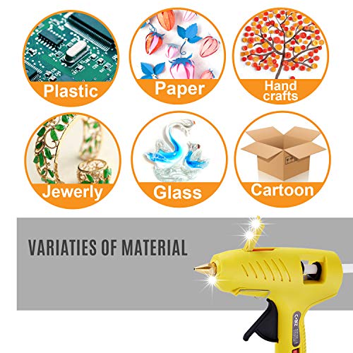 Hot Glue Gun with LED Lights,60/100W Full Size Dual Power High Temp Heavy Duty Melt Glue Gun Kit with 10 Pcs Premium Glue Sticks(0.43'' x 8") for DIY, Arts & Crafts Use,Christmas Decoration/Gifts - Thumbnail 6