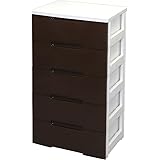 アイリスオーヤマ チェスト ウッドトップ 5段 幅56×奥行41.5×高さ100㎝ ブラウン/ホワイト HG-555R
