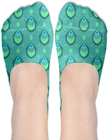 Cotton Abstract Peacock Pattern Casual Women's No Show Socks
