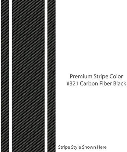 The JIM 17" inch wide PREMIUM Racing Stripes / Color CARBON FIBER BLACK / Choose from 22 Stripe Width Options / car truck auto vehicle vinyl decal / Custom Made By 1060 Graphics (17" W x 72" L)