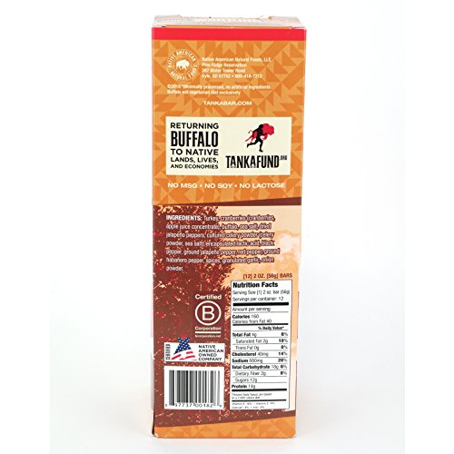 Tanka Meat Bar with Buffalo and Cranberries by, Warrior Bar Chili Caliente, Beef Jerky Alternative, Gluten Free Snacks, 2 Ounce Bar, Pack of 12
