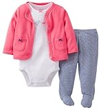 Carter's Baby Girls' 3 Piece Footed Set (Baby) - Pink