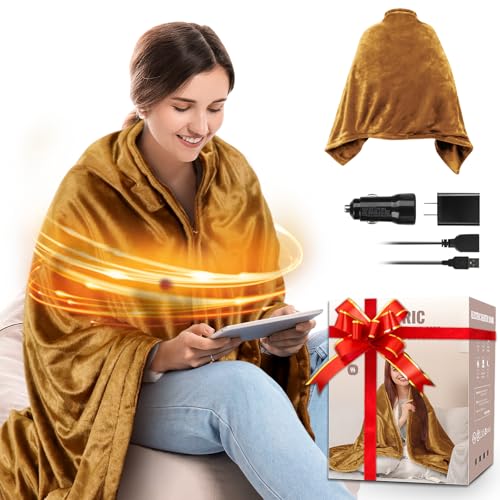 Photo 1 of Heated Blanket Battery Operated, Electric Heated Car Blanket, Cordless USB Heating Blanket Throw Portable, Wearable Heating Blanket for Outdoors, Valentines Day Gifts for Her(Battery is Not Included)