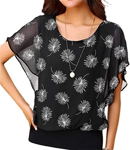 Loose Casual Short Sleeve Chiffon Top 