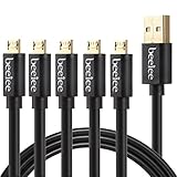 Beeiee 5Pack 5ft/1.5M Gold Plated High Speed Micro USB Charge Sync Cable for Android and Windows Smartphones,Samsung Nexus HTC Motorola Nokia LG and other Micro usb devices (Micro USB 5Pack)