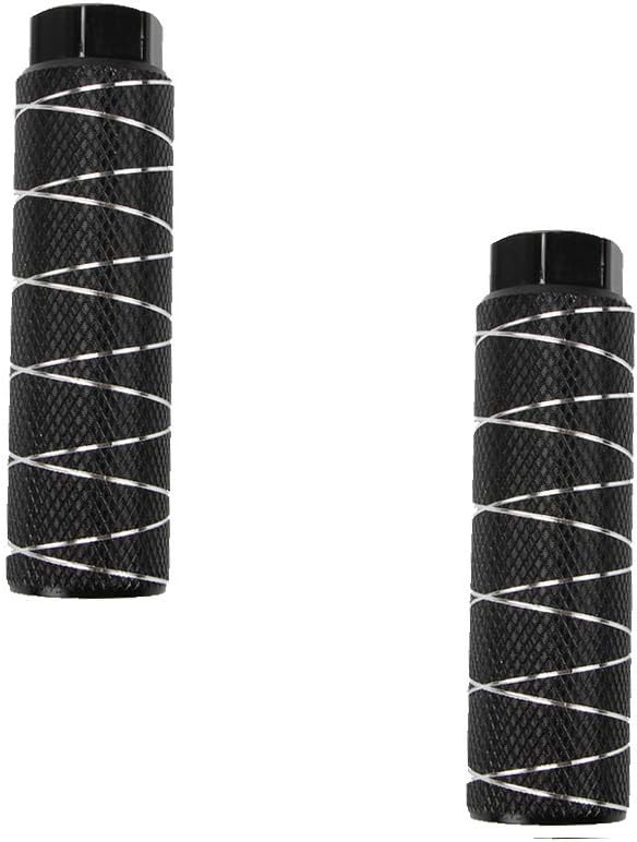 KOOBOOK 2Pcs Bike Pegs Bike Pedals Axle Foot Rest Pegs Bike Anti-Skid Lead Foot BMX Pegs Diameter 28mm Fit 3/8 inch Axles