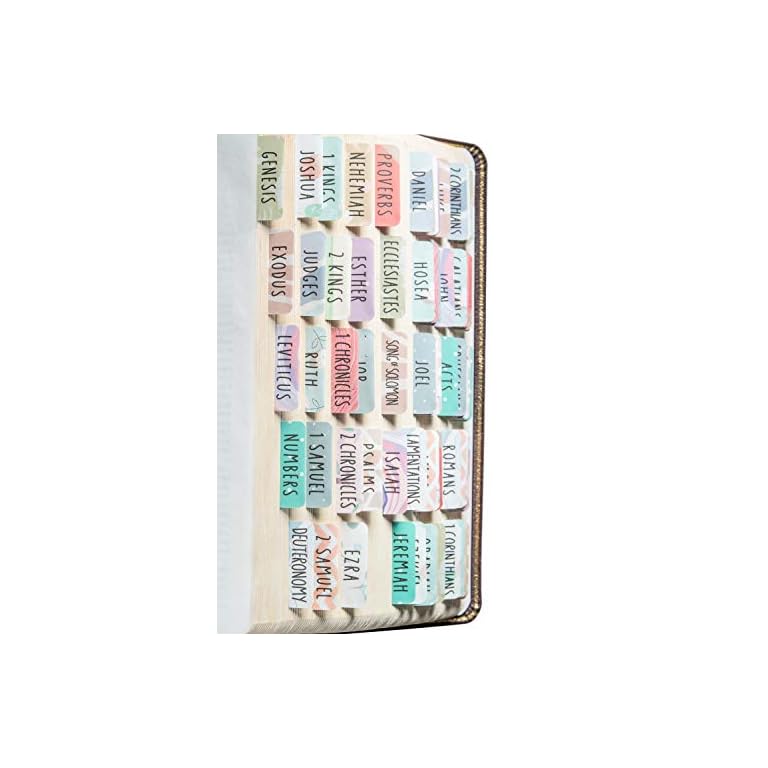 DiverseBee Laminated Bible Tabs (Large Print, Easy to Read), Personalized Bible Journaling Tabs