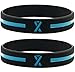 Inkstone Light Blue Awareness Ribbon Silicone Bracelets (12-pack) - Wholesale Pack of 1 Dozen Unisex Wristbands for Unisex Adults