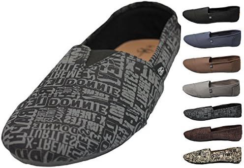 Mens Canvas Slip on Shoes Sneakers. Available in Navy, Gray, Black, Beige and Brown