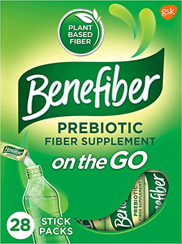 Benefiber On the Go Prebiotic Fiber Supplement Powder for Digestive Health, Daily Fiber, Unflavored - 28 Sticks (3.92 Ounces)