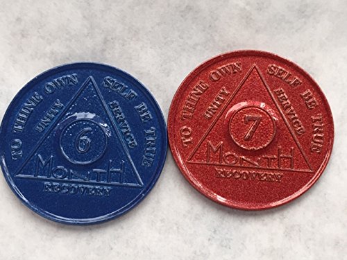 Set of 12 Aluminum AA Medallions Chips 24 Hours Months 1-11 Alcoholics Anonymous Medallion Chip Bulk Lot - Thumbnail 6