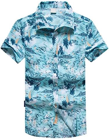 SFE Hawaiian Shirt Mens Flower Leaf Beach Party Casual Holiday Short Sleeve Dress Shirts