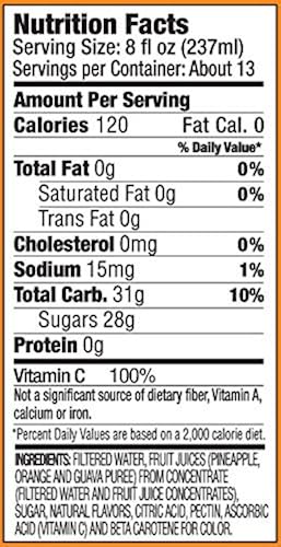 Langers Oz Orange Juice Calories Langers Juice Cocktail, Pineapple